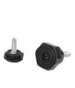 Pé alto preto com ponteira niveladora alta 3/8 x 1 1/2” (50063P)