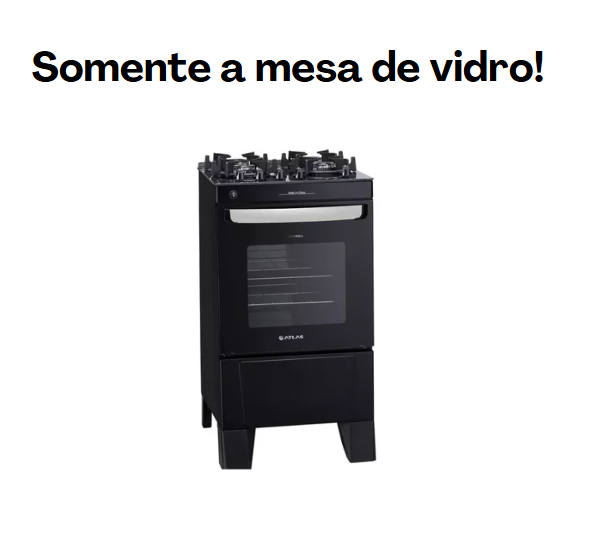 Mesa De Vidro Fogão Agile Glass (Preto e Branco) (45010245)
