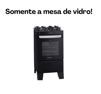 Mesa De Vidro Fogão Agile Glass (Preto e Branco) (45010245)