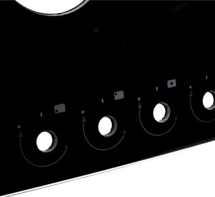 Mesa de Vidro para Fogão Atlas Mônaco 5 Bocas (Preto e Branco) (100002145)